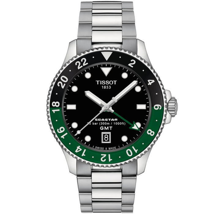 Tissot Men's Seastar 1000 Quartz GMT Black Dial Watch - T1208521105100
