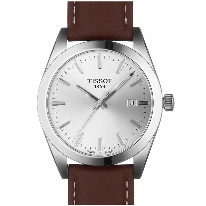 Tissot Men's Gentleman Silver Dial Watch - T1274101603100