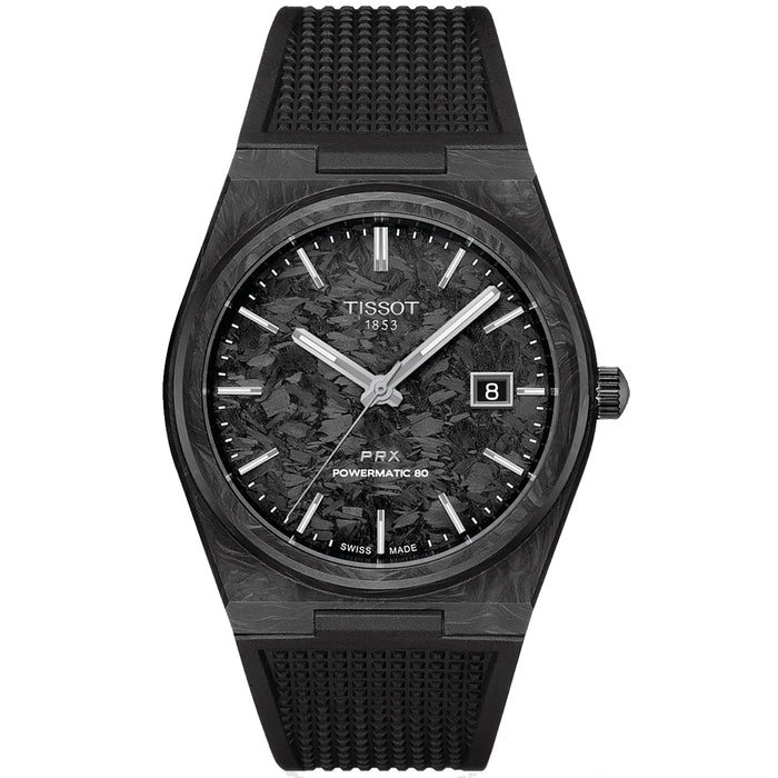 Tissot Men's PRX Powermatic 80 Carbon Black carbon Dial Watch - T1379079720100