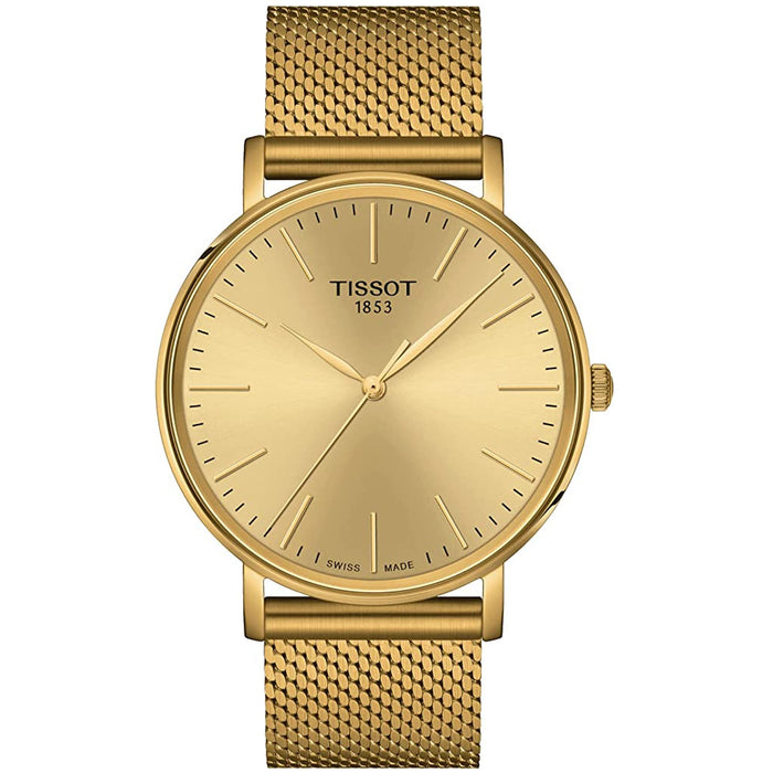 Tissot Men's Everytime Gold Dial Watch - T1434103302100