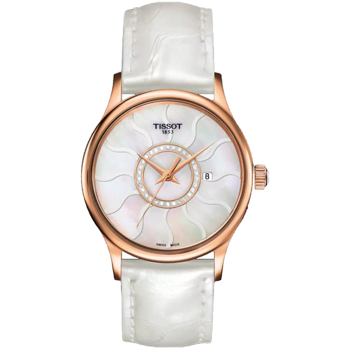 Tissot Women's T-Gold White MOP Dial Watch - T9142104611600