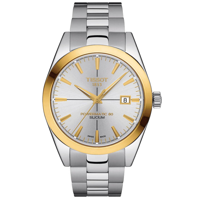 Tissot Men's T-Gold Gentleman Powermatic 80 Silver Dial Watch - T9274074103101