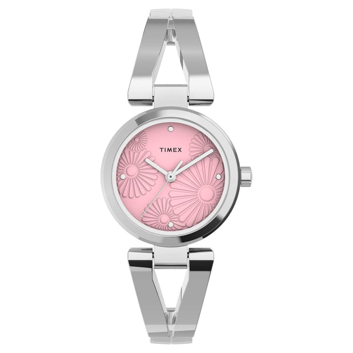 Timex Women's Floral Pink Dial Watch - TW2U82300