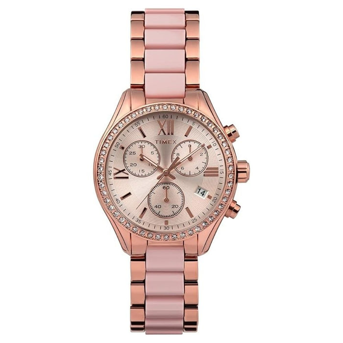 Timex Women's Classic Rose Gold Dial Watch - TW2V75000