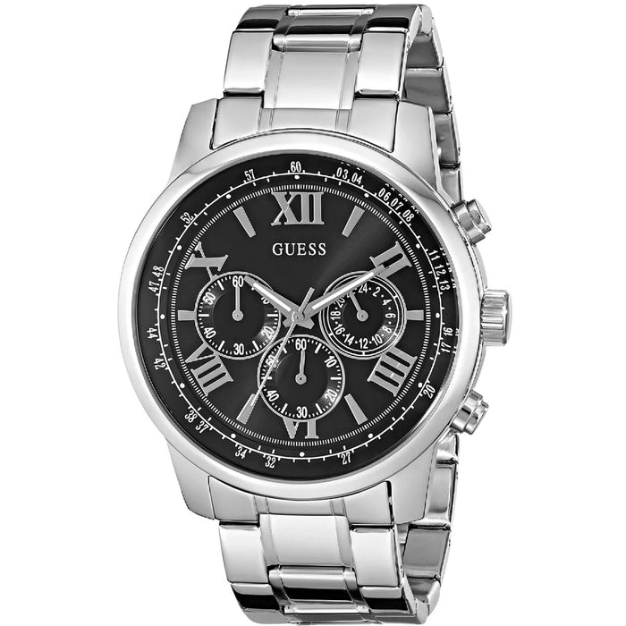 Guess Men's Black Steel Black Dial Watch - U0379G1