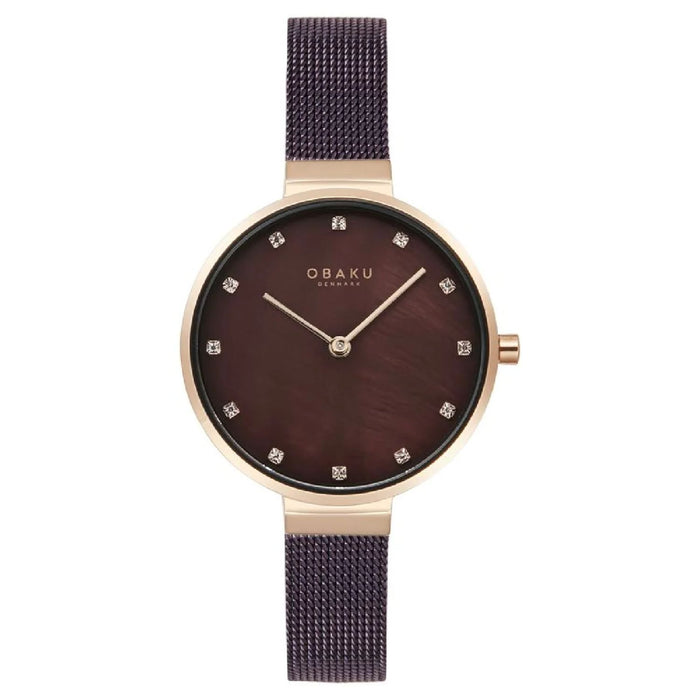 Obaku Women's Anemone Brown Dial Watch - V287LXVNMN