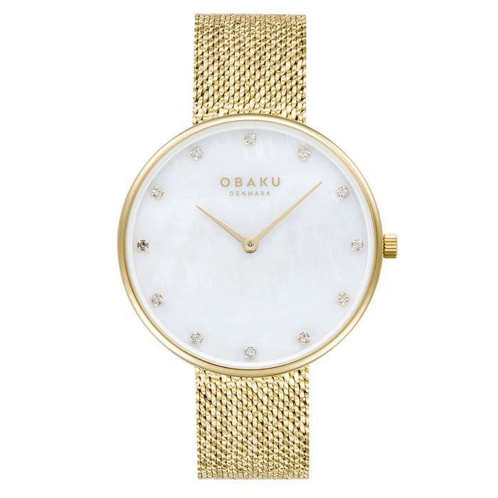 Obaku Women's Glans White Dial Watch - V288LXGWHG