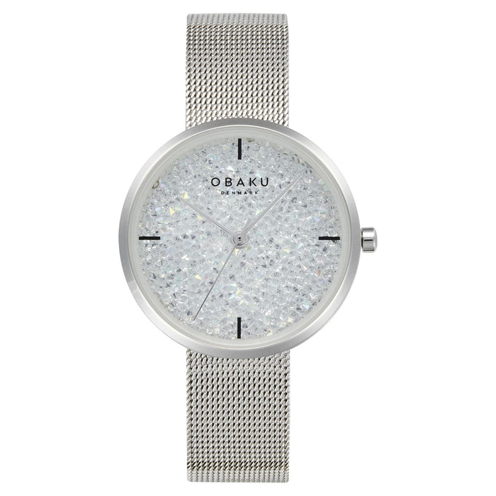 Obaku Women's Glimmer White Dial Watch - V289LHCWMC
