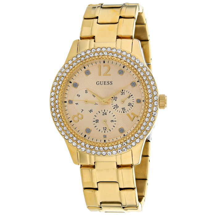 Guess Men's Bedazzle Gold Dial Watch - W1097L2