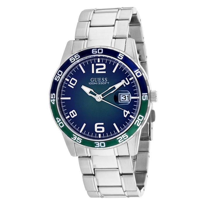 Guess Men's Recruit Green / Blue Dial Watch - W1172G2