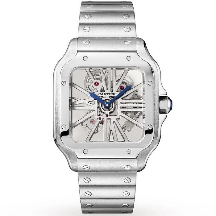 Cartier Men's Santos de Cartier Transparent Dial Watch - WHSA0015