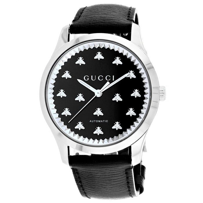 Gucci Men's Timeless Black Dial Watch - YA126286