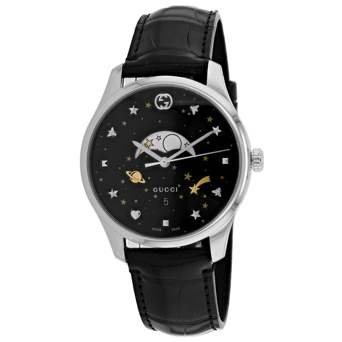 Gucci Women's Moonphase Black Dial Watch - YA126327