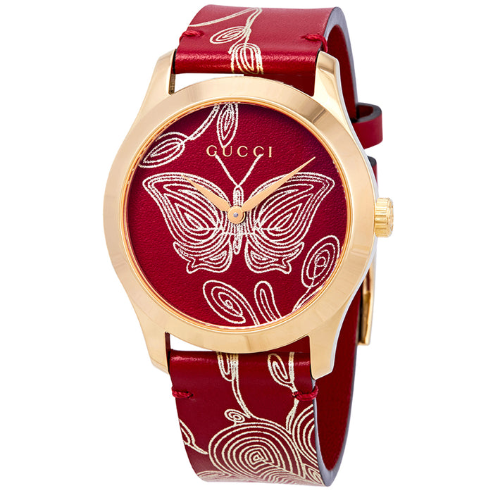 Gucci Women's G-Timeless Red Dial Watch - YA1264054
