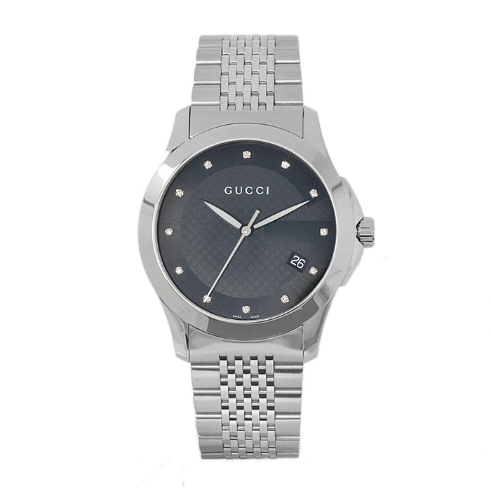 Gucci Men's Timeless Black Dial Watch - YA126405