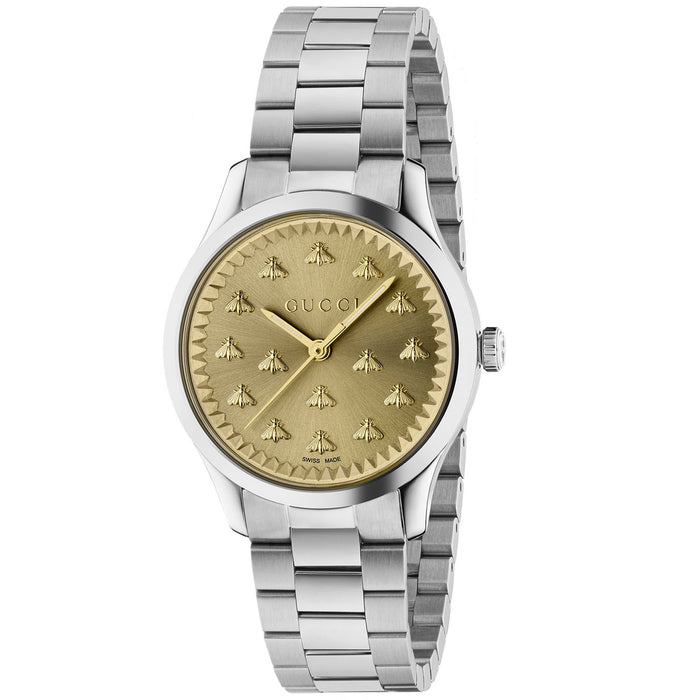 Gucci Women's G-Timeless Gold Dial Watch - YA1265035