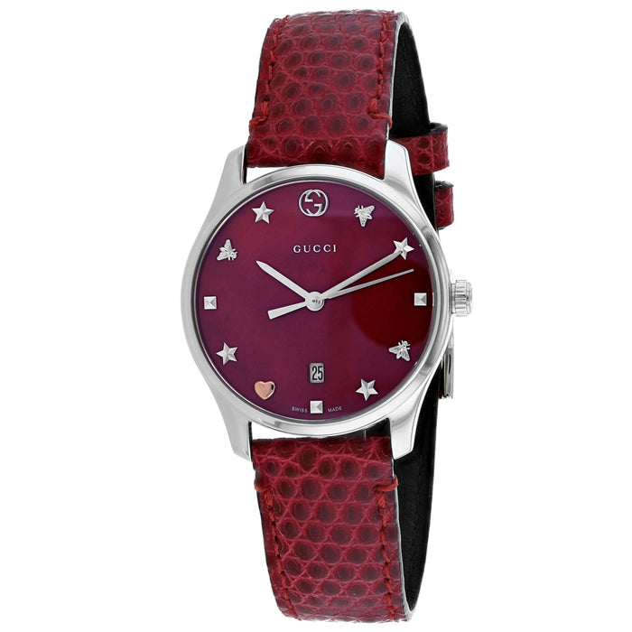 Gucci Women's G-Timeless Red Dial Watch - YA126584
