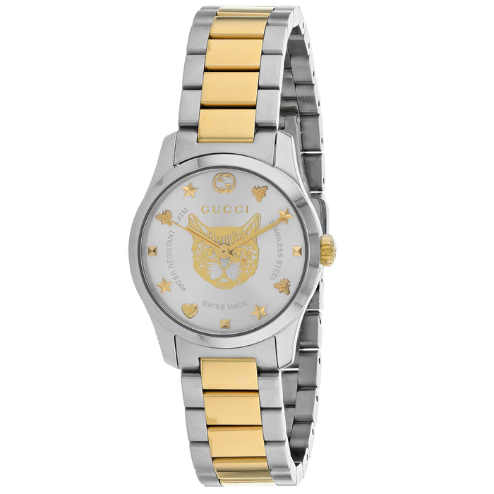 Gucci Women's G-Timeless Silver Dial Watch - YA126596