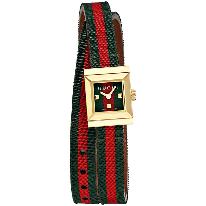 Gucci Women's G-Frame Red/Green Dial Watch - YA128527