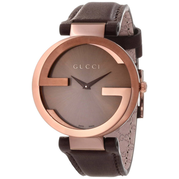 Gucci Women's Interlocking Brown Dial Watch - YA133309