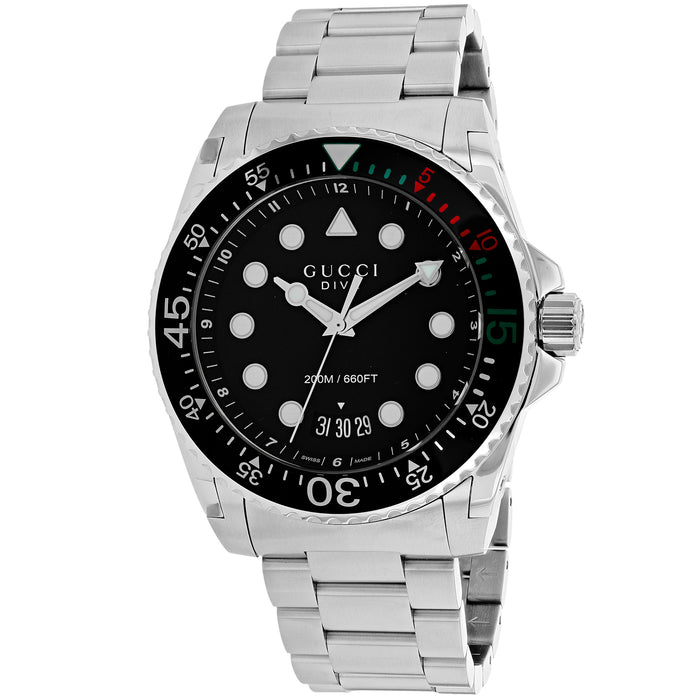 Gucci Men's Dive Black Dial Watch - YA136208A