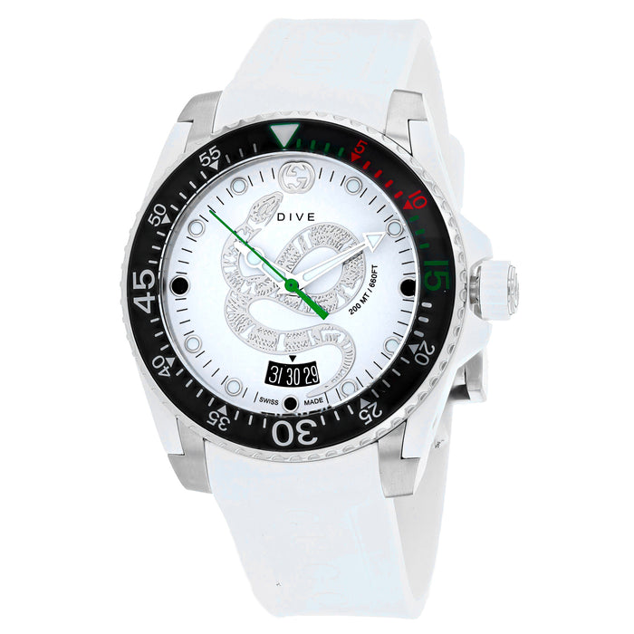 Gucci Men's Dive White Dial Watch - YA136330