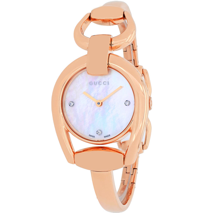 Gucci Women's Horsebit White MOP Dial Watch - YA139508