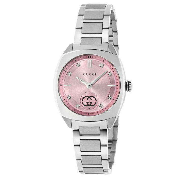 Gucci Women's Interlock Pink Dial Watch - YA142511