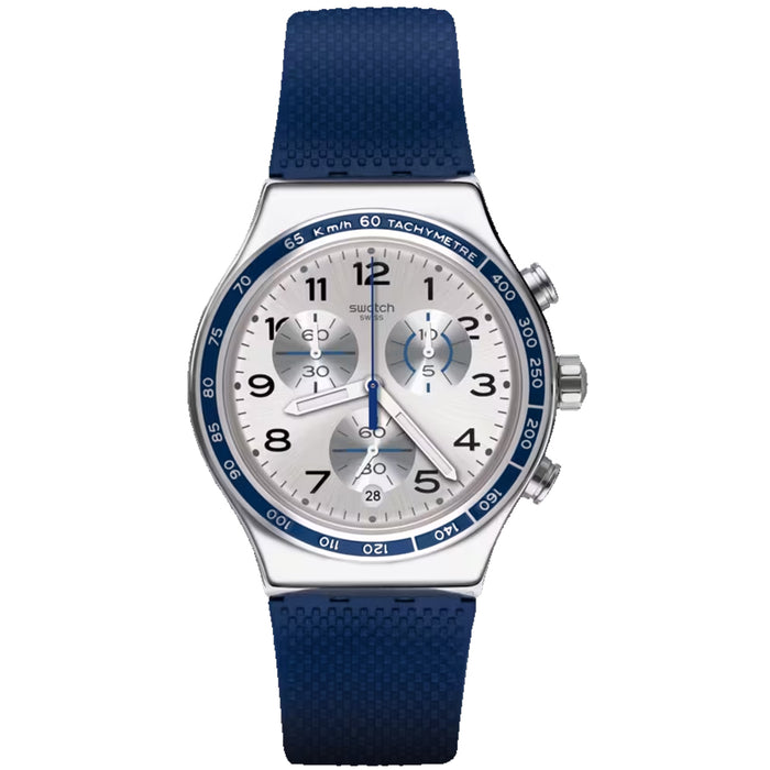 Swatch Men's Frescoazul Silver Dial Watch - YV439