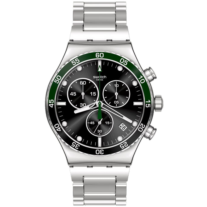 Swatch Men's Dark Green Irony Black Dial Watch - YVS506G